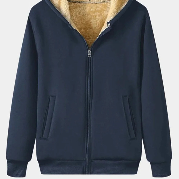 Royal Blue Mens Thermal Hoodie - Picture 2 of 7